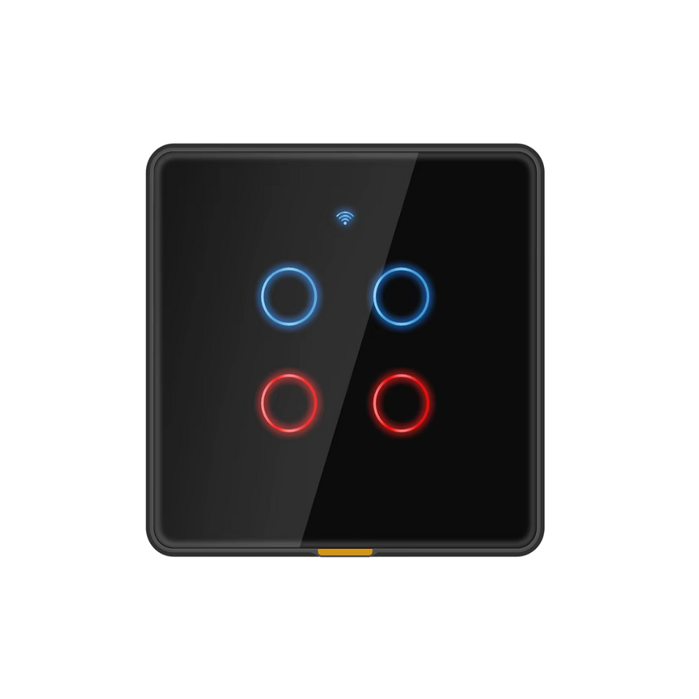 مفتاح جداري ذكي رباعي WiFi + RF433 | زجاجي لمس مقاوم للرطوبة