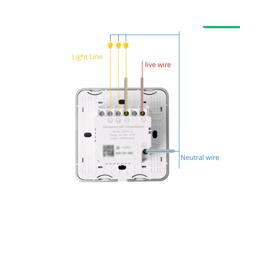 مفتاح لمس ذكي WiFi مع دعم Matter - زر 1/2/3/4- متوافق مع apple home SmartThings و Google Home