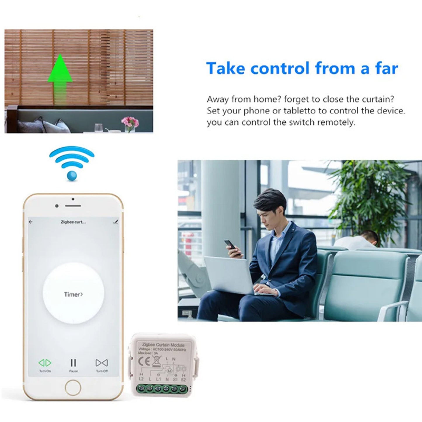 وحدة ستائر ذكية Zigbee – قناة واحدة (1CH) | تعمل مع تطبيق Smart Life