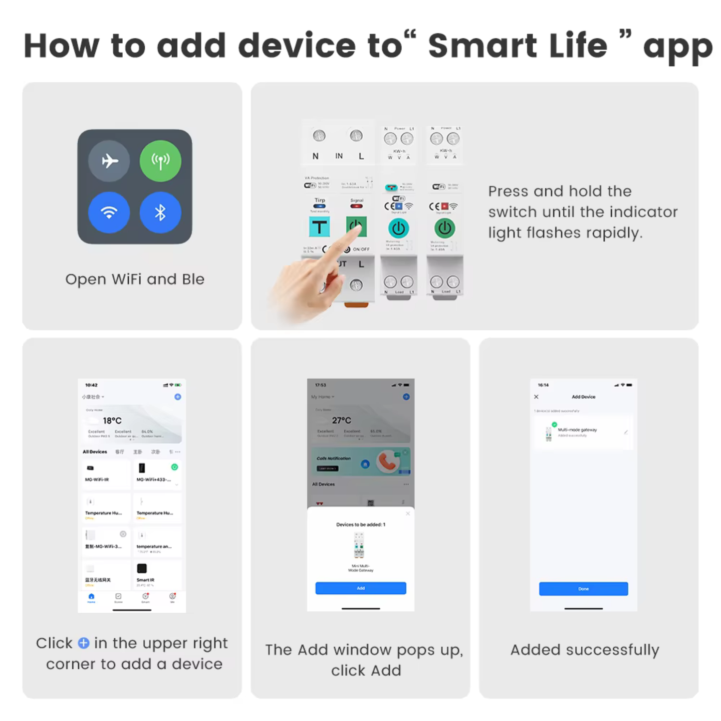 Guhestina jîr 1-63 Amp, parastina yekbûyî bi sîstema Rijandina Erdê re - Wi-Fi - Tuya