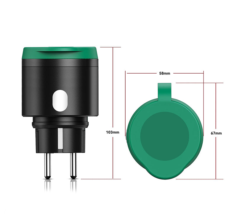 16A Smart Waterproof WiFi Socket with Power Monitoring and Remote Control - Compatible with Tuya, Smart Life, and Alexa