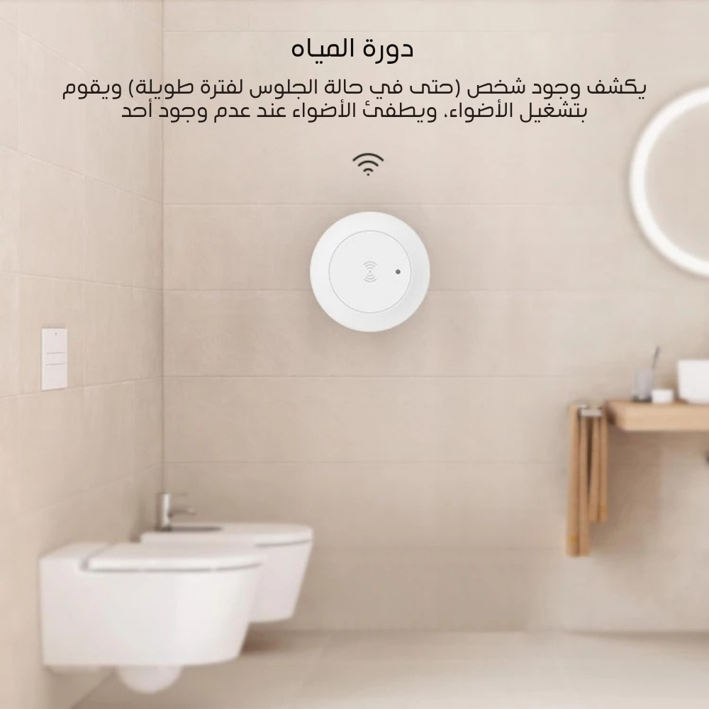 مستشعر تواجد الإنسان والإضاءة الذكي بتقنية رادار الموجات المليمترية ونظام Zigbee – يعمل كهرباء مباشر تركيبات السقف/الجدار