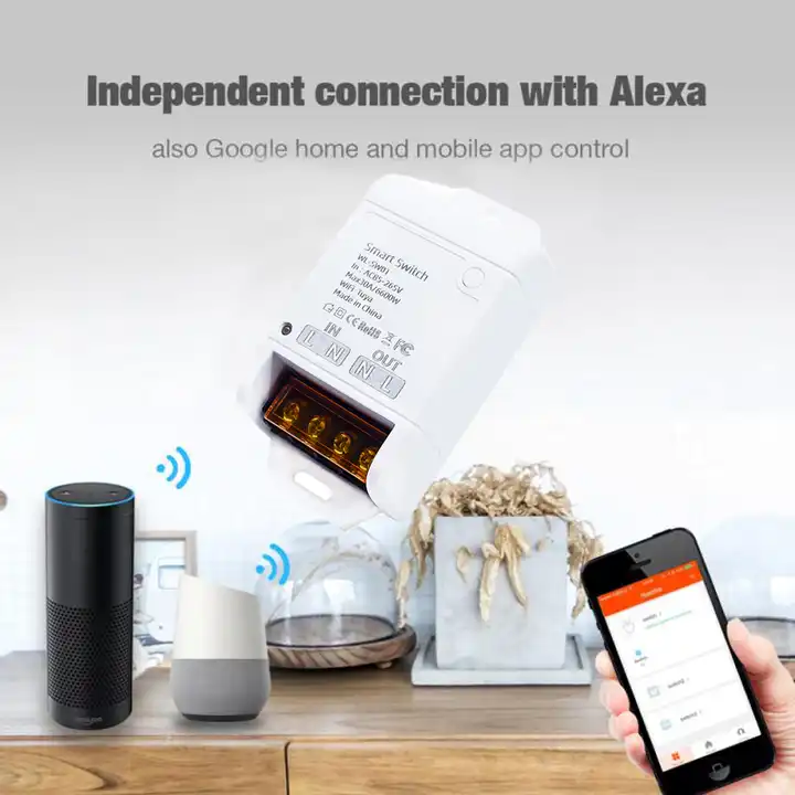 Tuya 30A WiFi Smart Relay Switch – 6600W Power, 85-250V Voltage, Remote Control via Smart Life App, Supports Timer and Works with Alexa and Google Home