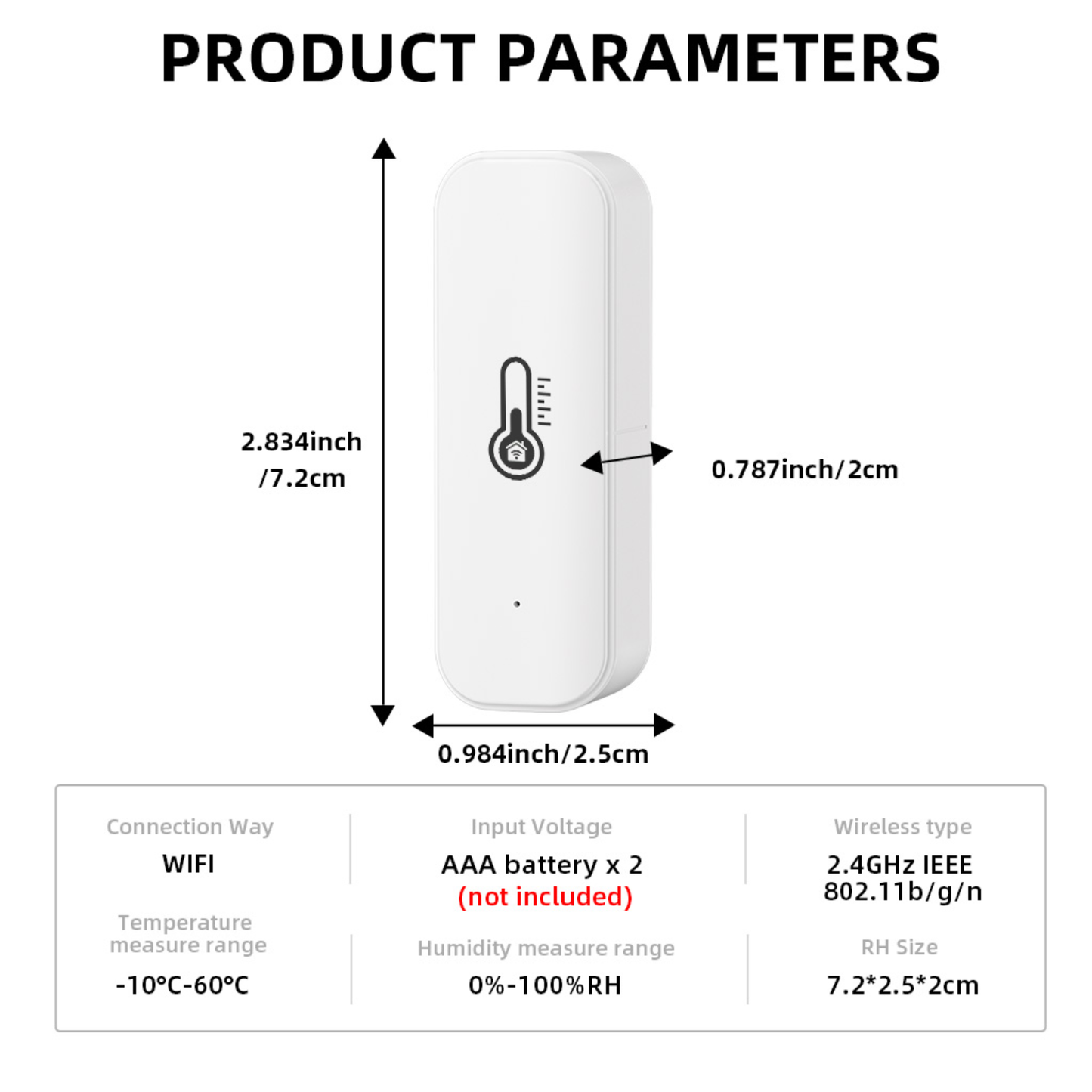 مستشعر درجة الحرارة والرطوبة الذكي نظام Tuya Wi-Fi