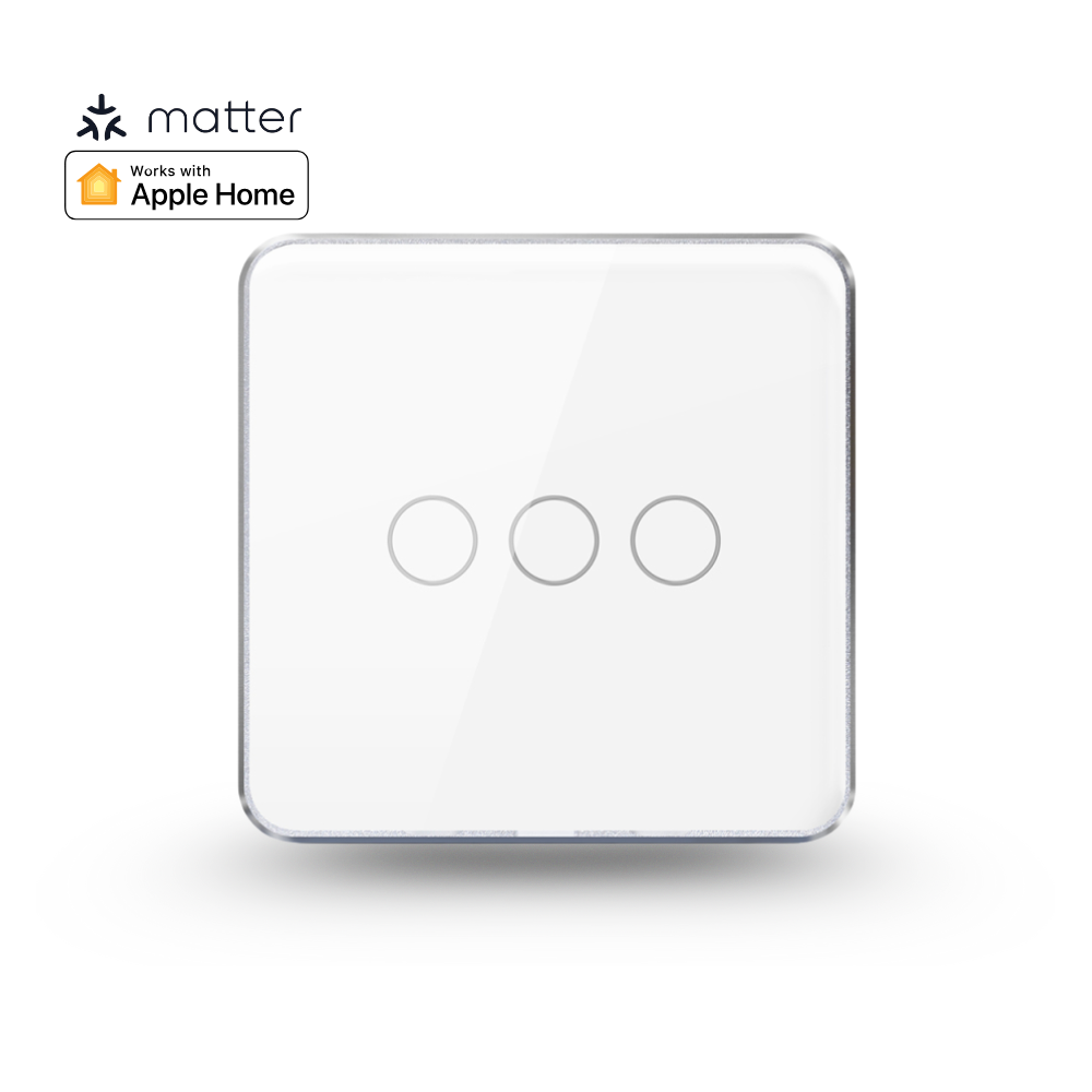 مفتاح لمس ذكي WiFi مع دعم Matter - زر 1/2/3/4- متوافق مع apple home SmartThings و Google Home