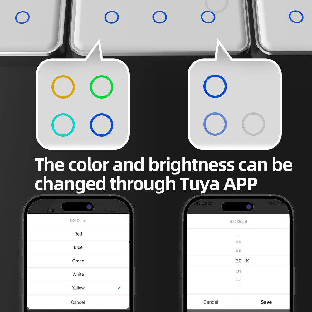مفتاح اللمس الذكي الاحادي بشاشة عرض قابلة للتخصيص بنظام الزيكبي من تويا – تحكم ذكي وتصميم عصري