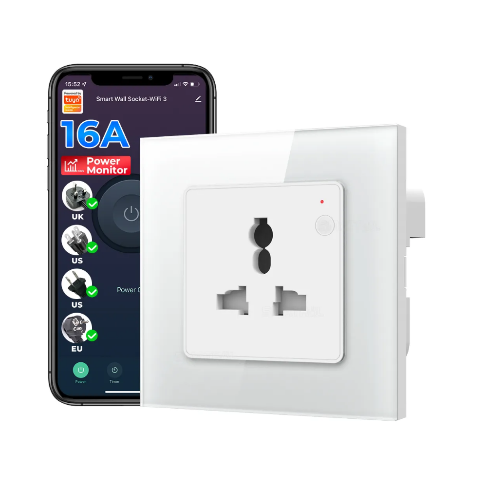 سوج بلك ذكي 16A دعم مراقبة استهلاك الطاقة وتحكم عن بعد عبر WiFi – يدعم Tuya Smart