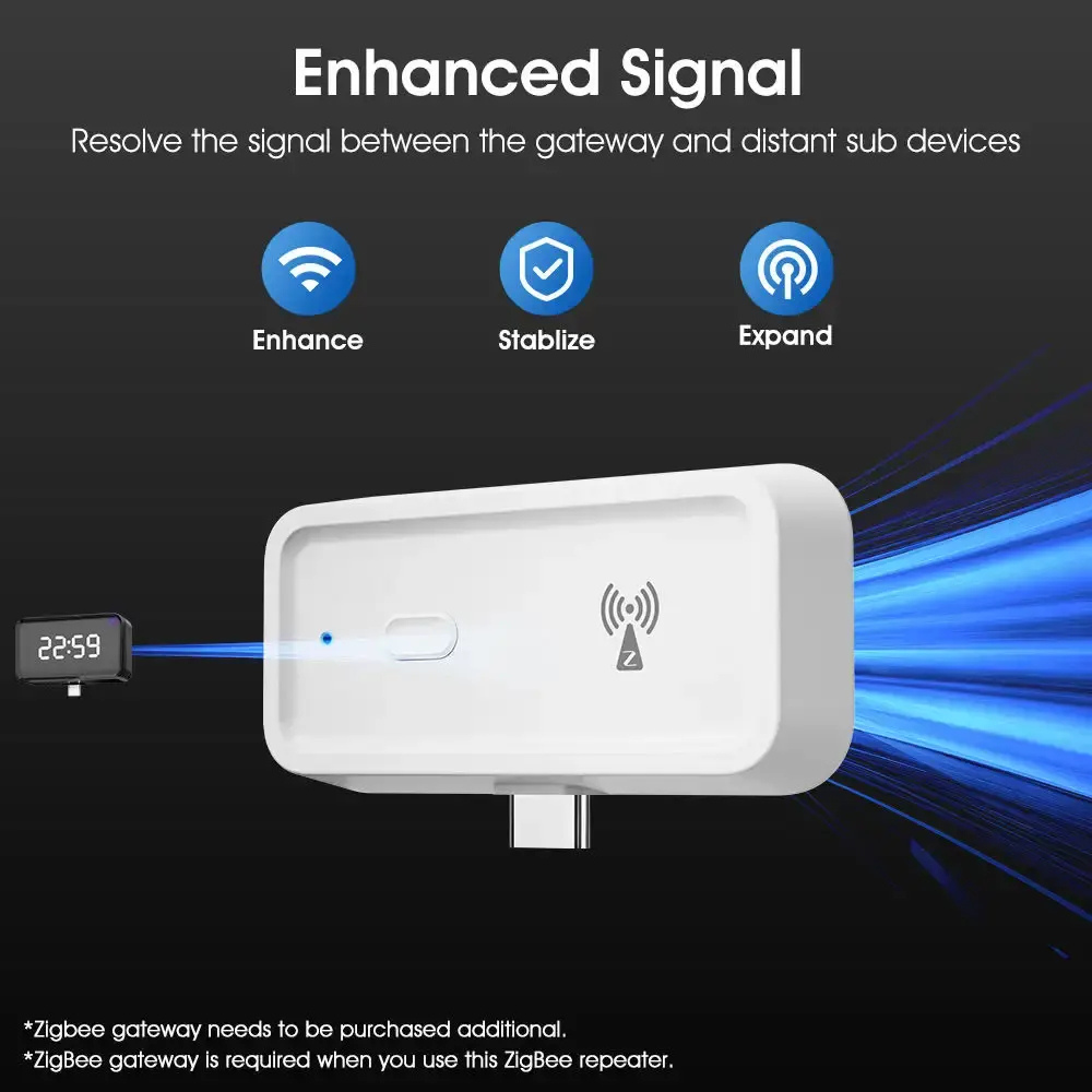 مقوي إشارة Zigbee ذكي بمنفذ Type-C يعمل عن طريق الواي فاي ونظام تويا وسمارت لايف