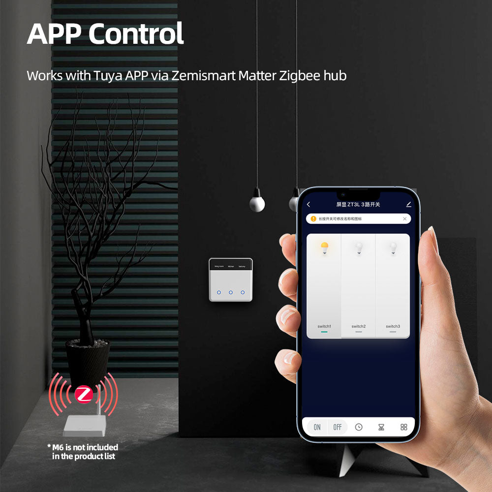 مفتاح اللمس الذكي الاحادي بشاشة عرض قابلة للتخصيص بنظام الزيكبي من تويا – تحكم ذكي وتصميم عصري