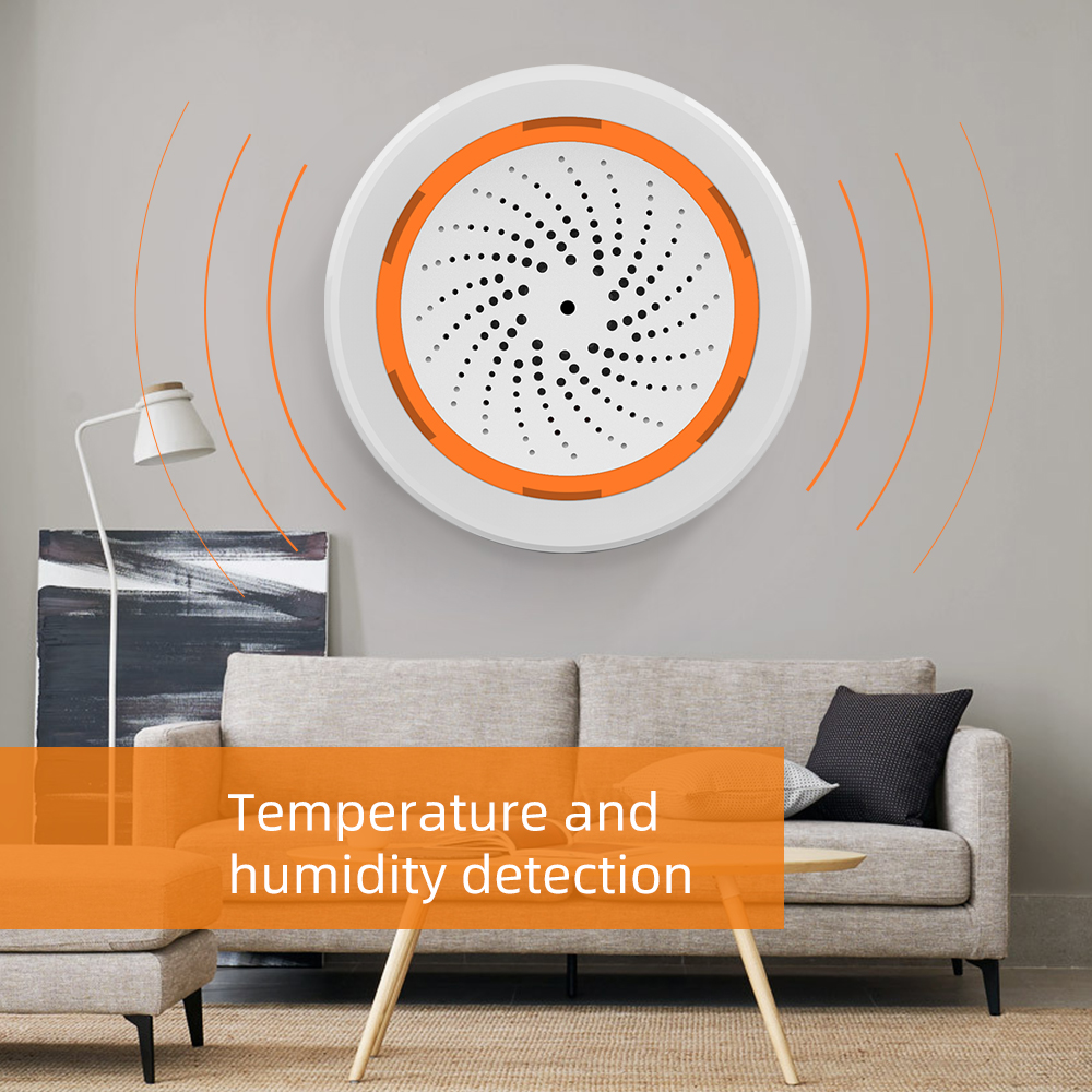 صفارة إنذار ذكية Zigbee ضوئية وصوتية نظام tuya -smart life