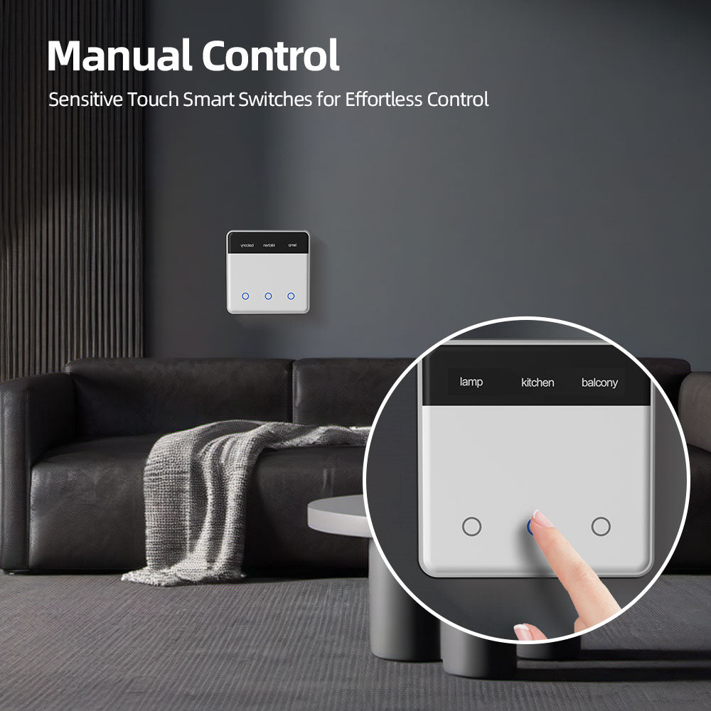 مفتاح اللمس الذكي الاحادي بشاشة عرض قابلة للتخصيص بنظام الزيكبي من تويا – تحكم ذكي وتصميم عصري