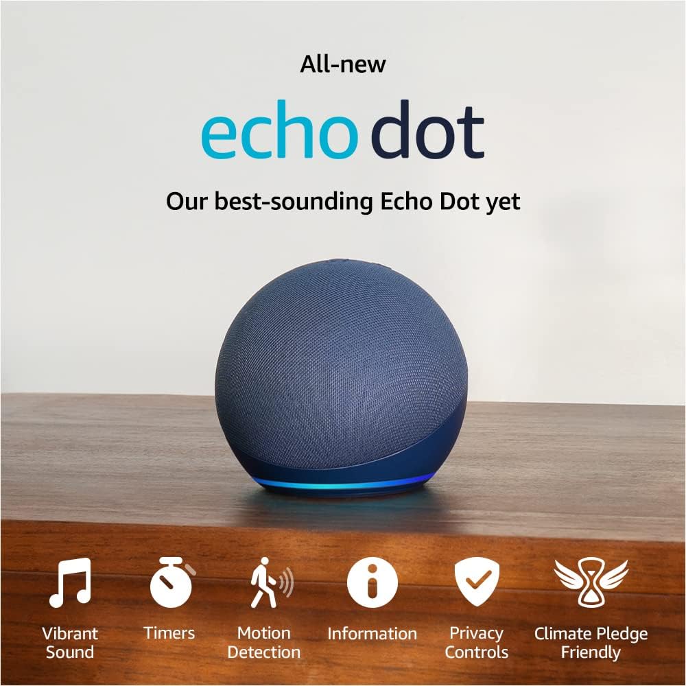 مكبر الصوت الذكي أمازون Echo Dot (الجيل الخامس مجدد) مع أليكسا وتحكم في المنزل الذكي