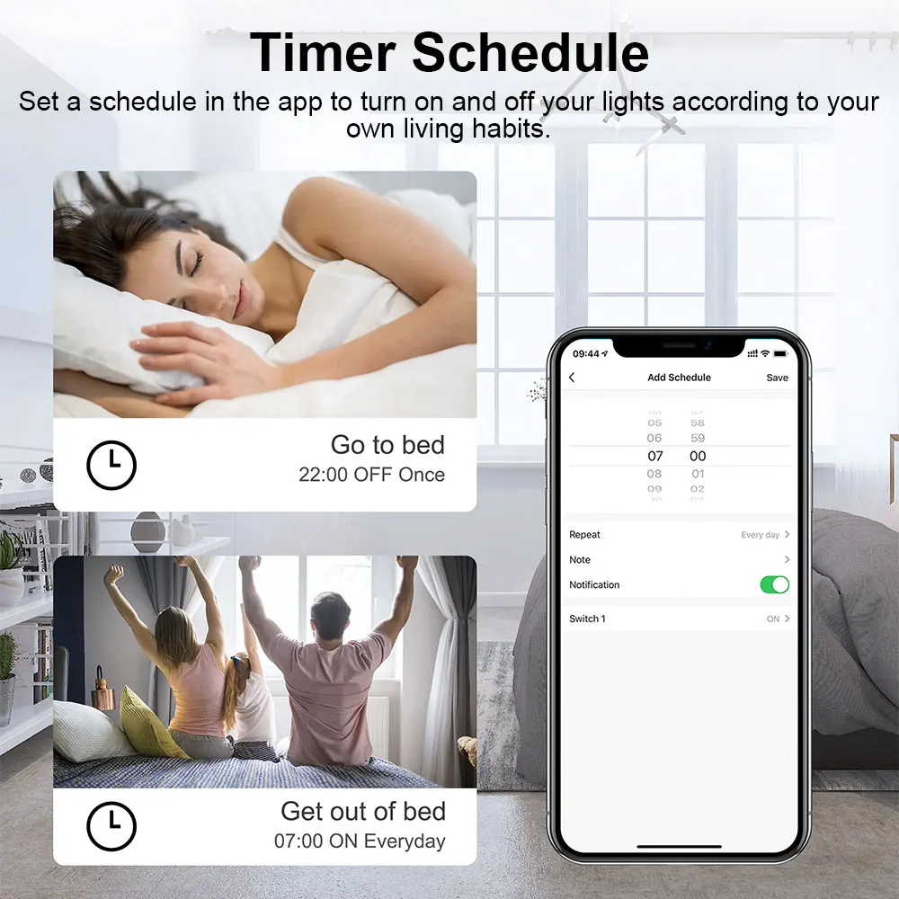 مفتاح ذكي مصغّر Zigbee بأربع قنوات (4 قنوات) – يعمل مع Tuya/Smart Life