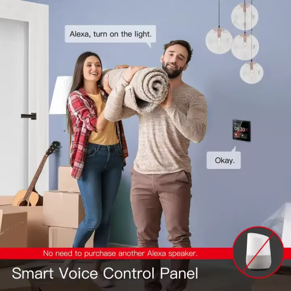 شاشة تحكم مركزية ذكية بشاشة لمس 4 إنش مدعومة بخاصية Alexa المدمجة وتقنية Zigbee للتحكم الصوتي واللاسلكي بأكثر من 100 جهاز منزل ذكي من تويا