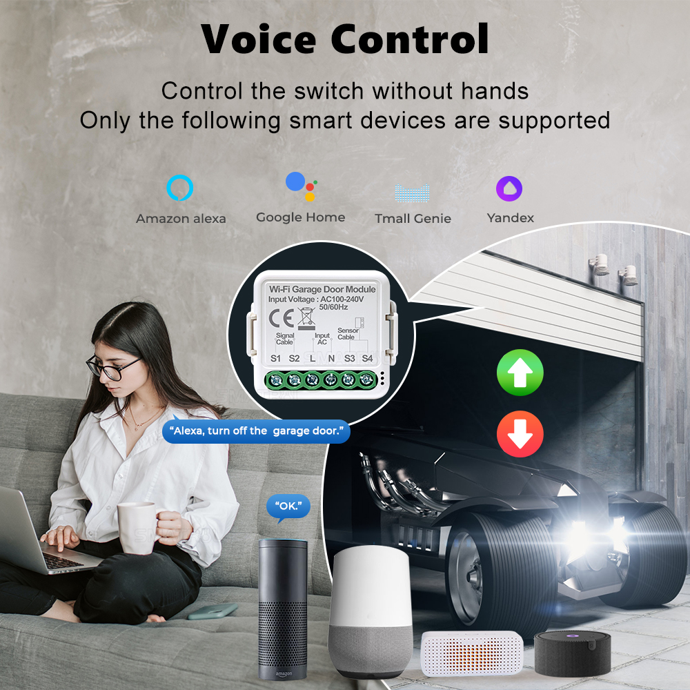 وحدة ذكية لفتح وغلق باب الكراج عبر الواي فاي – متوافقة مع تطبيق Tuya / Smart Life