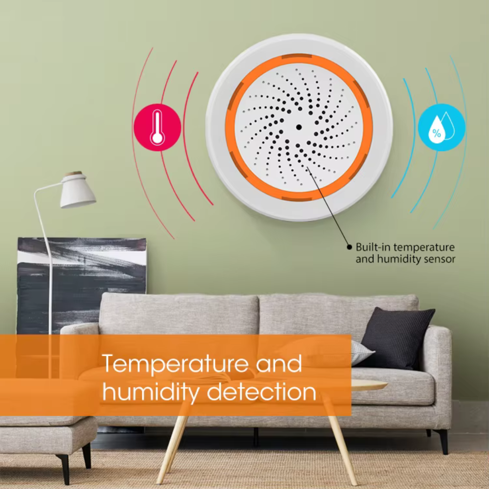 صفارة إنذار ذكية Zigbee ضوئية وصوتية نظام tuya -smart life