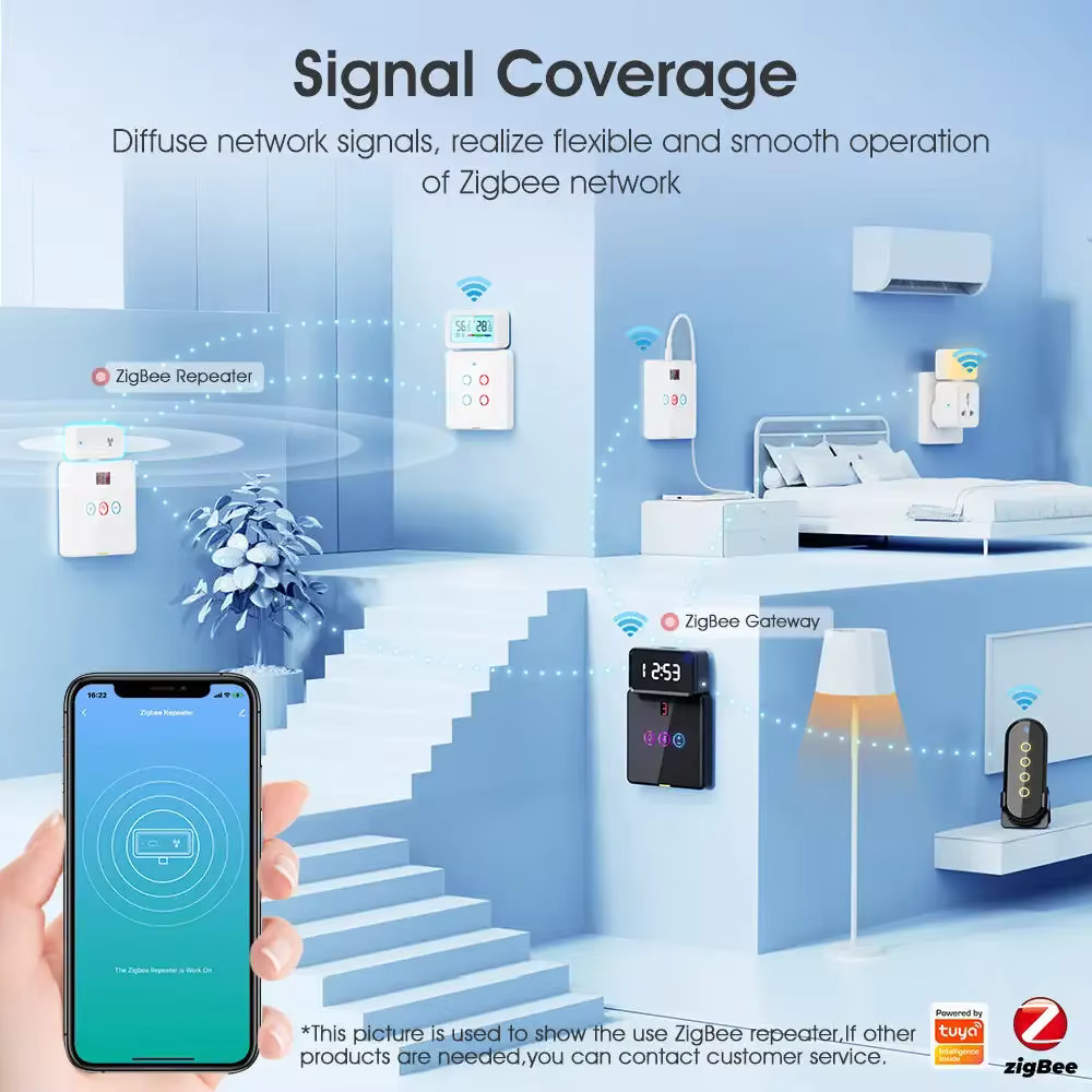 مقوي إشارة Zigbee ذكي بمنفذ Type-C يعمل عن طريق الواي فاي ونظام تويا وسمارت لايف