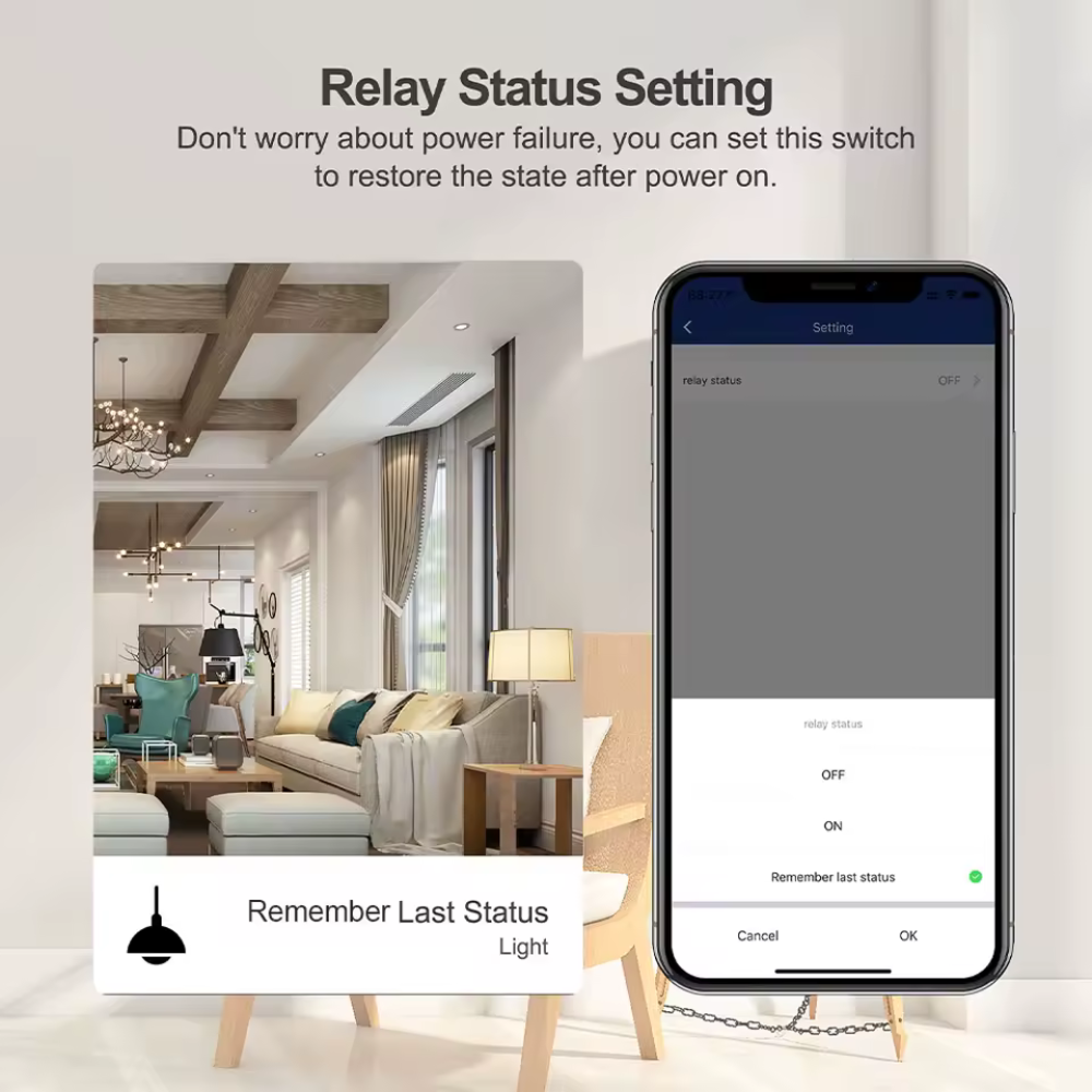 مفتاح ذكي مصغّر ثنائي القناة Zigbee 10A مع مراقبة طاقة – يعمل مع Tuya