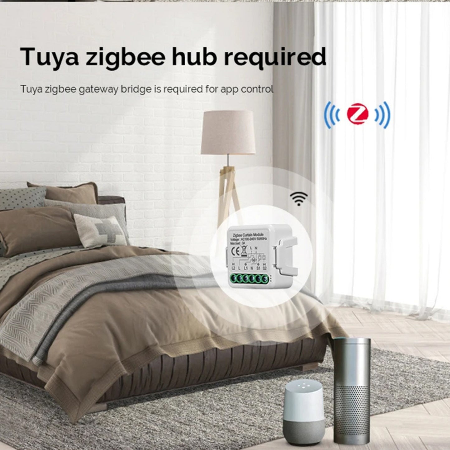 وحدة ستائر ذكية Zigbee – قناة واحدة (1CH) | تعمل مع تطبيق Smart Life