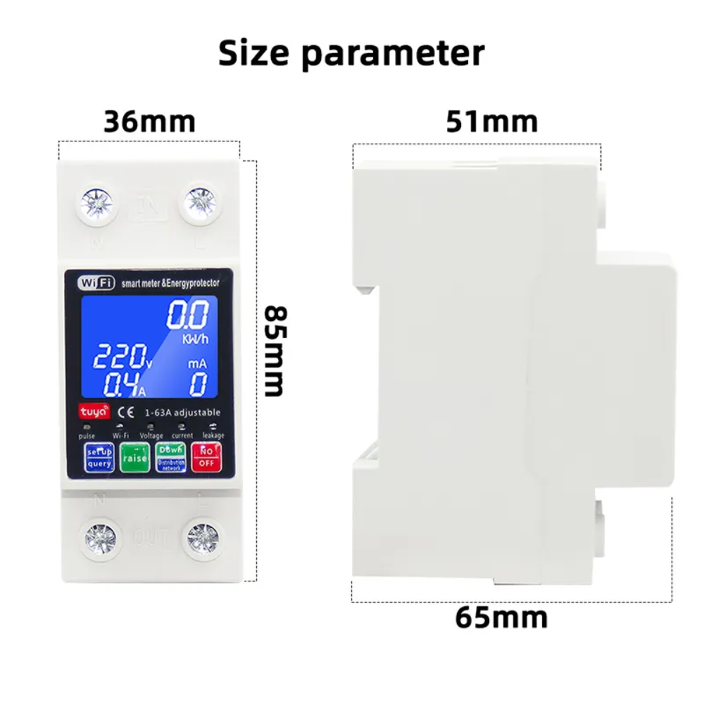 جوزه ذكيه ١-٦٣ امبير ليلي نهاري واي فاي من تويا مع شاشه عرض وخاصيه تحديد الامبيريه حسب الوقت واعاده التشغيل التلقائي