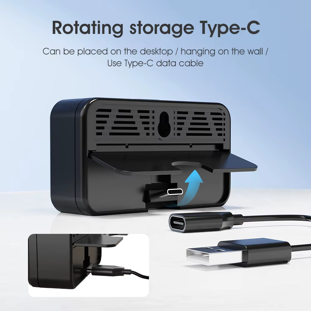 حساس ذكي لدرجة الحرارة والرطوبة WiFi مع شاشة رقمية وتحكم عبر التطبيق - متوافق مع Tuya