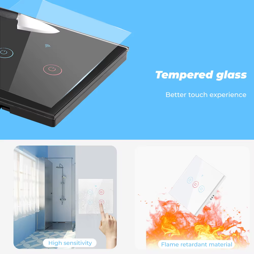 سوج ذكي ثلاثي لمس يتميز بامكانيه ربطه مع بارد او بدون بارد تحكم عن بعد متوافق مع تطبيق تويا وسمارت لايف