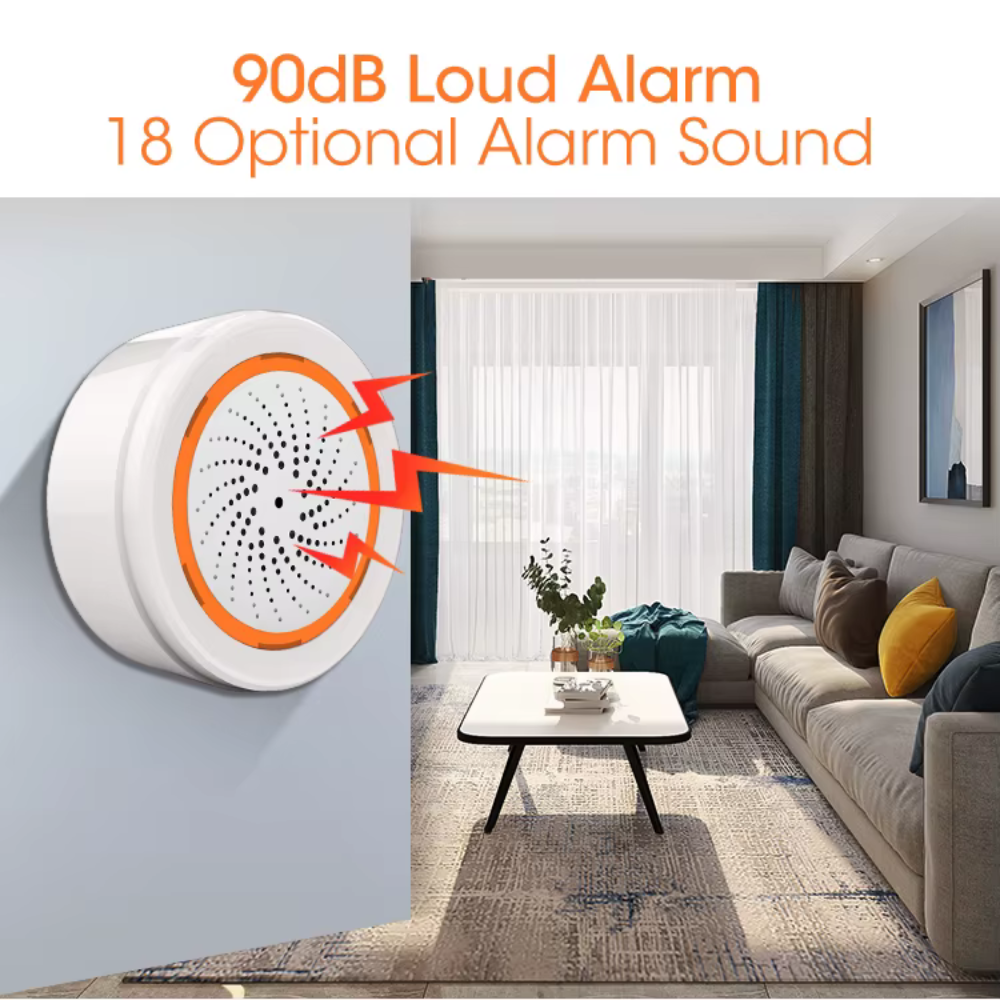 صفارة إنذار ذكية Zigbee ضوئية وصوتية نظام tuya -smart life