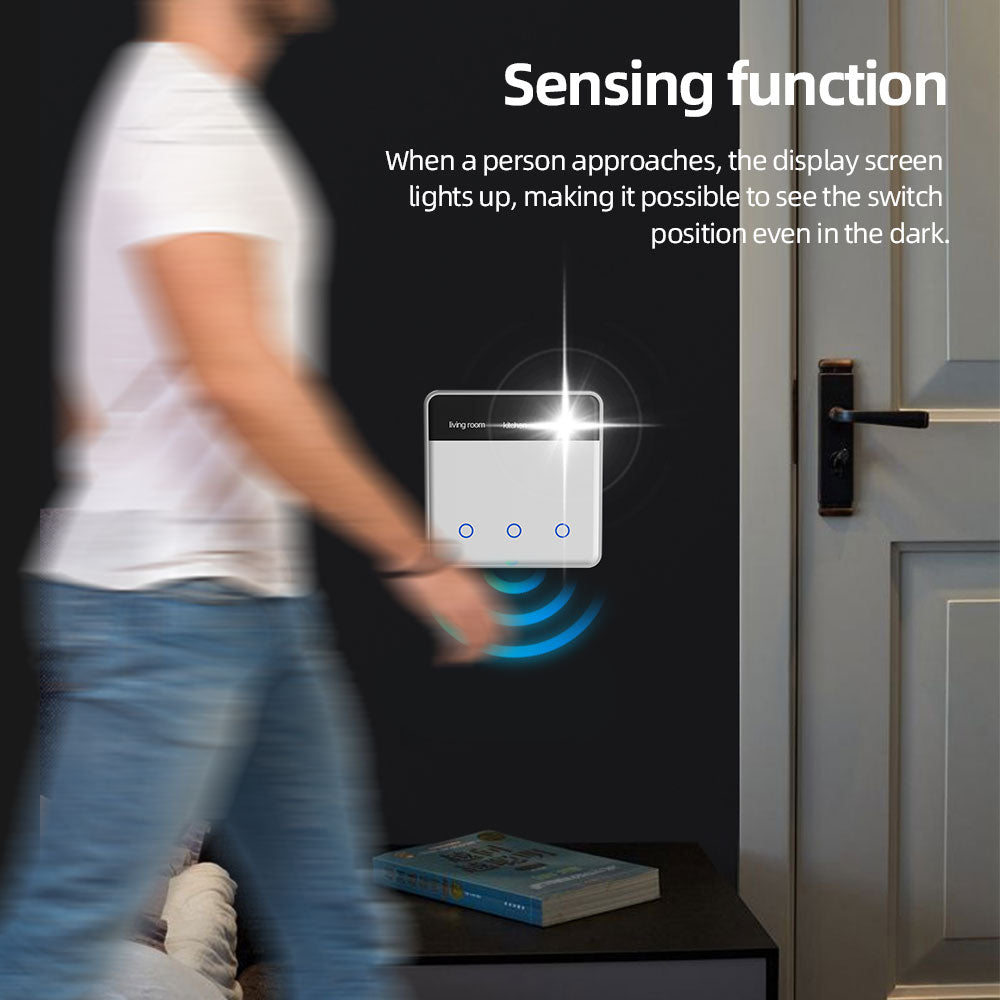 مفتاح اللمس الذكي الاحادي بشاشة عرض قابلة للتخصيص بنظام الزيكبي من تويا – تحكم ذكي وتصميم عصري