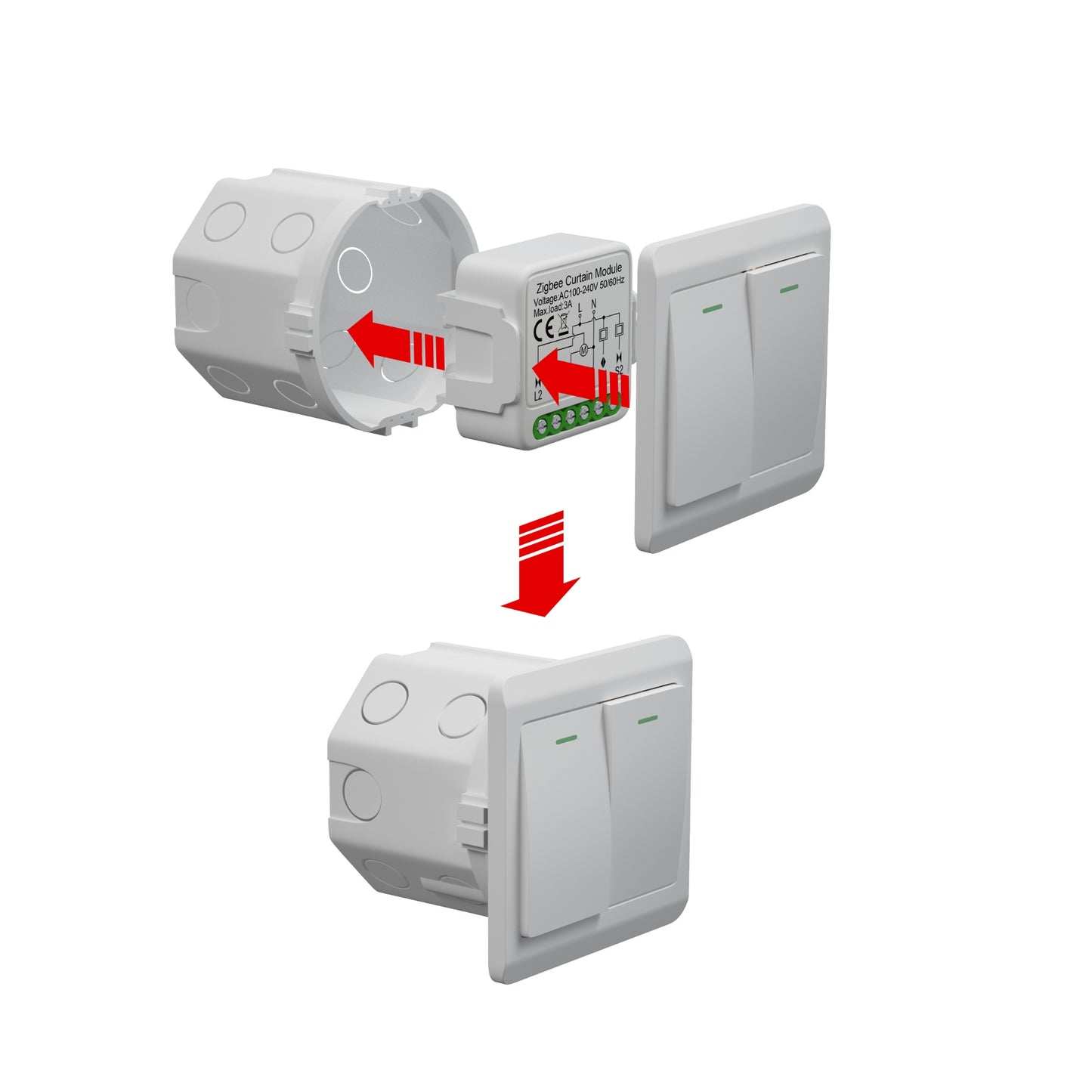 وحدة ستائر ذكية Zigbee – قناة واحدة (1CH) | تعمل مع تطبيق Smart Life