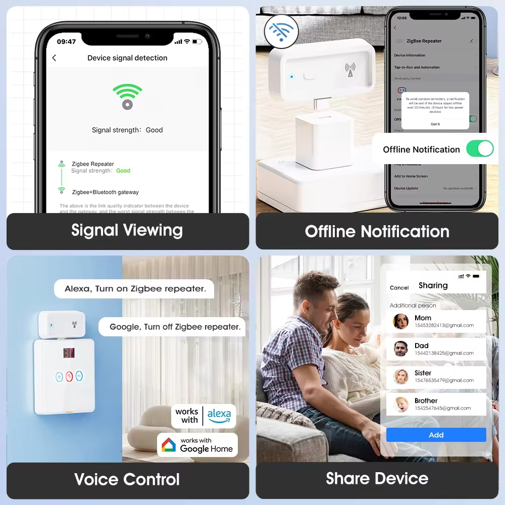 مقوي إشارة Zigbee ذكي بمنفذ Type-C يعمل عن طريق الواي فاي ونظام تويا وسمارت لايف
