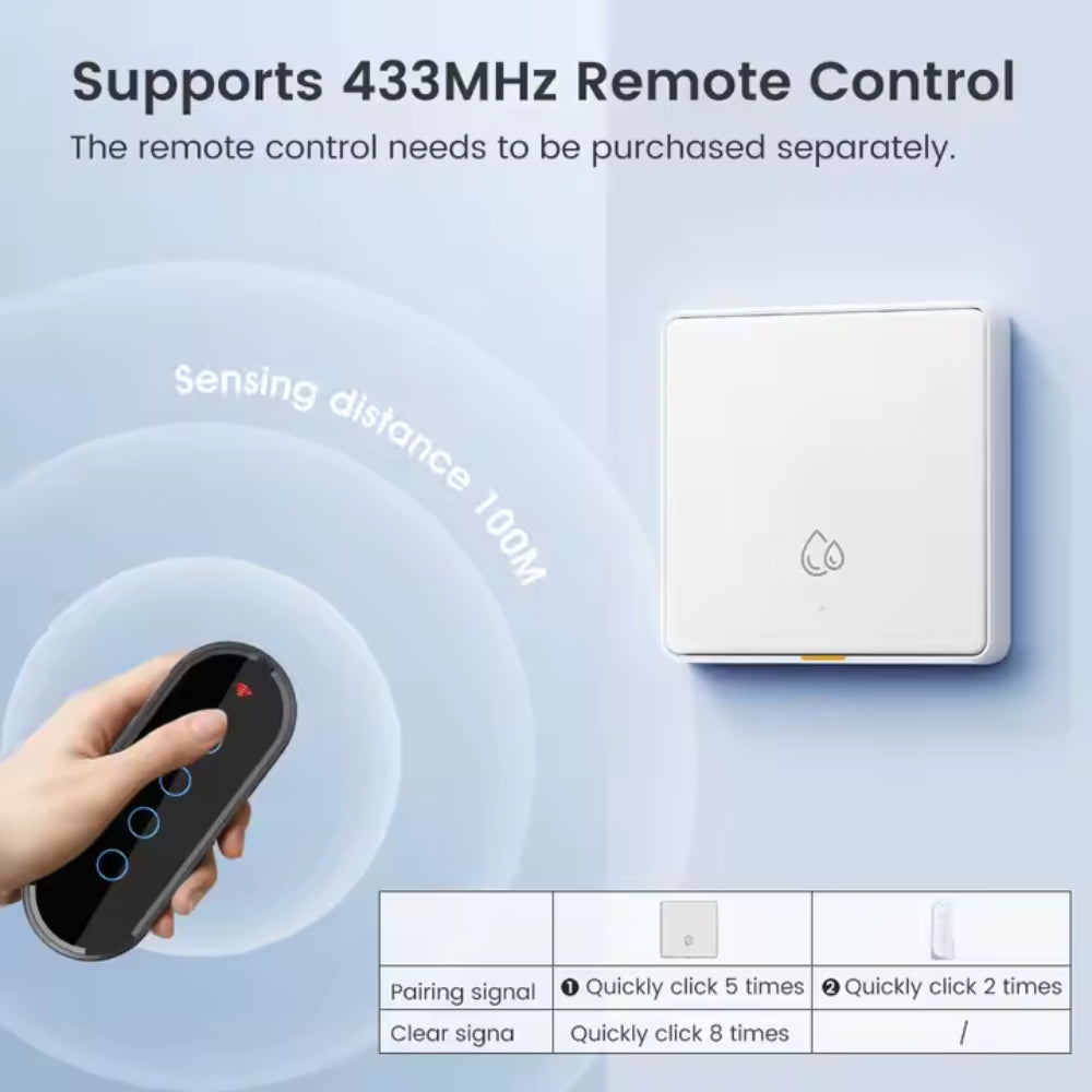 مفتاح ذكي WiFi + RF433 بقدرة 20 أمبير مع مراقبة استهلاك الطاقة وتحكم صوتي – يعمل مع Tuya