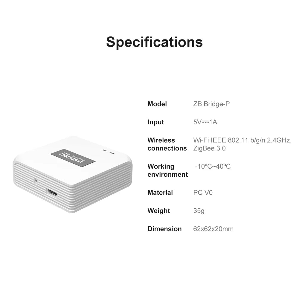 بوابة Zigbee 3.0 احترافية – SONOFF Zigbee Bridge Pro (ZB Bridge-P)