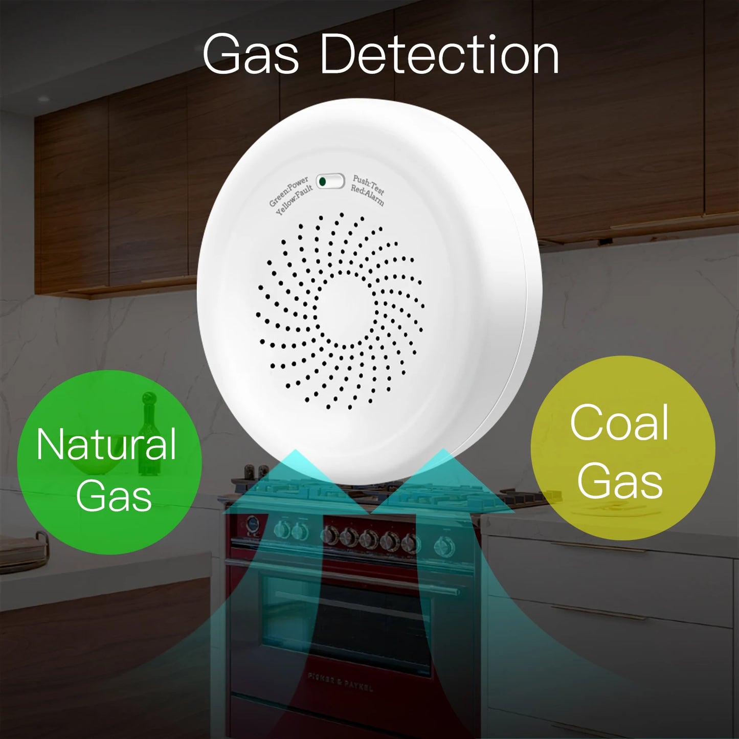 كاشف تسرب الغاز الطبيعي الذكي ZigBee من moes نظام tuya -smart life