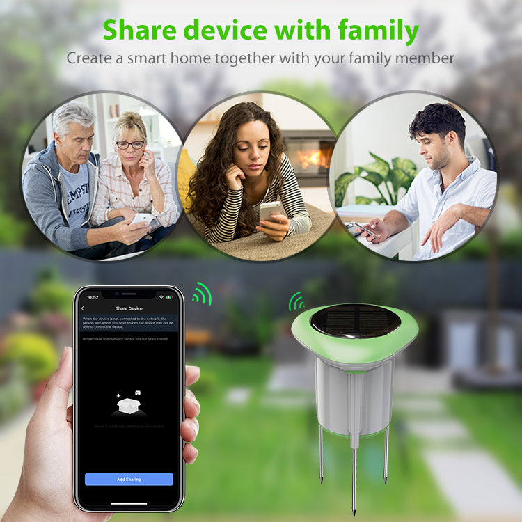 حساس تربة ذكي Wi-Fi + بلوتوث لقياس رطوبة وحرارة التربة والتوصيل الكهربائي – شحن شمسي للزراعة الذكية