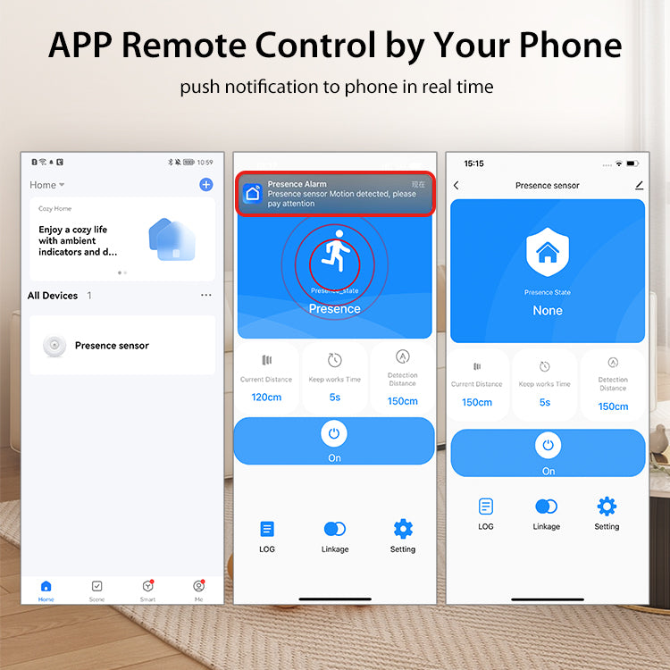 حساس تواجد الانسان الذكي تثبيت سقفي او جداري او سقف ثانوي يعمل بالكهرباء مباشره نظام وايفاي تطبيق سمارت لايف او تويا