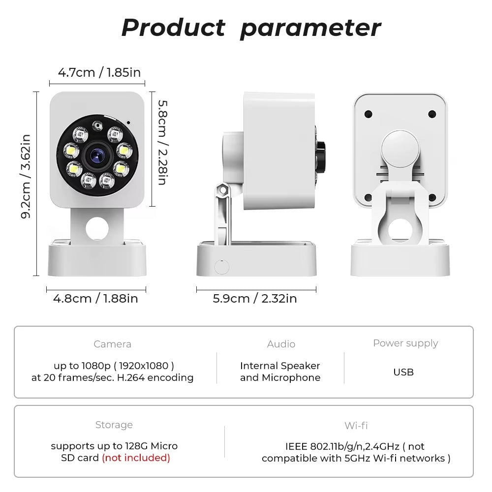 كاميرا مراقبة داخلية ذكية بدقة 1080p من Tuya | كشف الحركة البشرية وميزة الرؤية الليلية - SMARTIFY