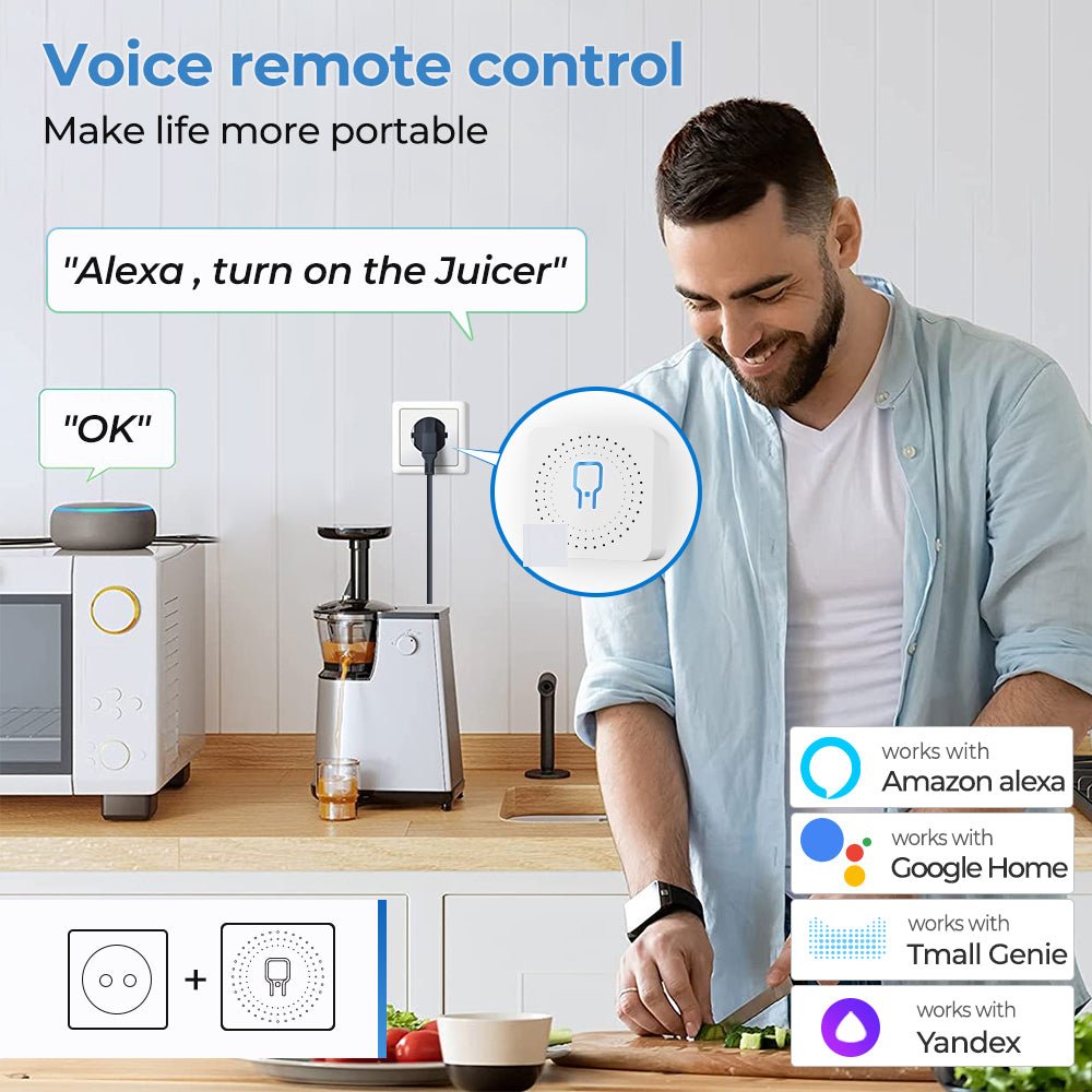 مفتاح ذكي صغير من Tuya بنظام ZigBee 3.0 - تحكم ذكي بالطاقة واستهلاك الكهرباء (16 أمبير) - SMARTIFY