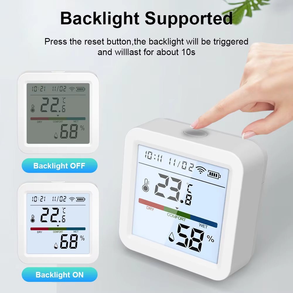 مستشعر درجة الحرارة والرطوبة الذكي WiFi من Tuya - يدعم Alexa وGoogle Home - SMARTIFY