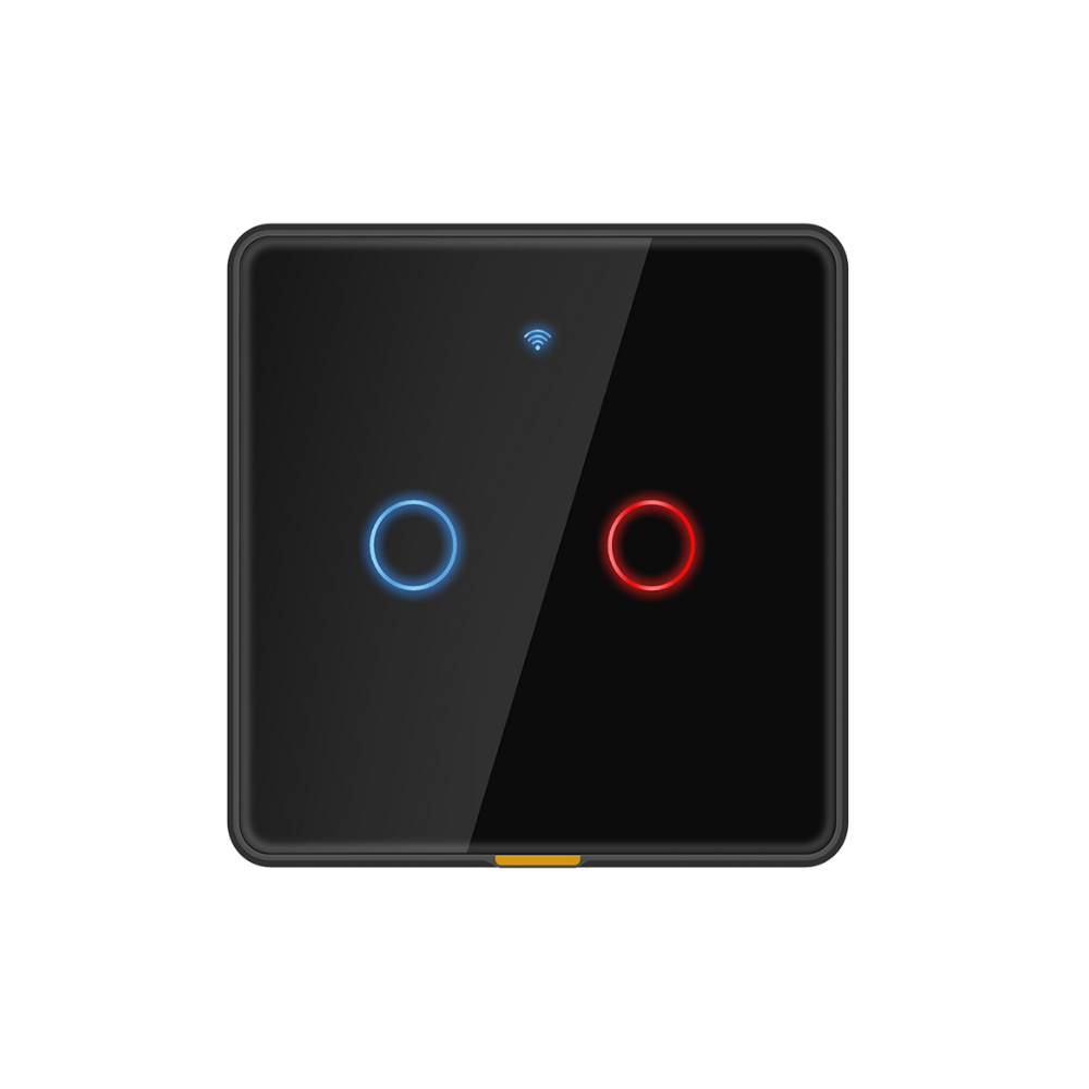 مفتاح جداري ذكي ثنائي WiFi + RF433 | زجاجي لمس  مقاوم للرطوبة