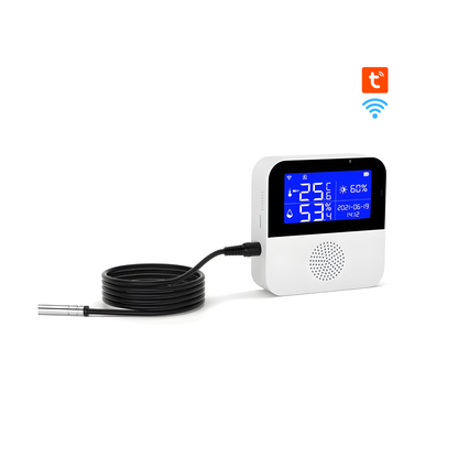 جهاز قياس درجة الحرارة والرطوبة الذكي مع مسبار خارجي + إنذار صوتي