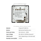 Smart Wi-Fi switch with mechanical child lock, power measurement, color and intensity control, and Tuya system. 