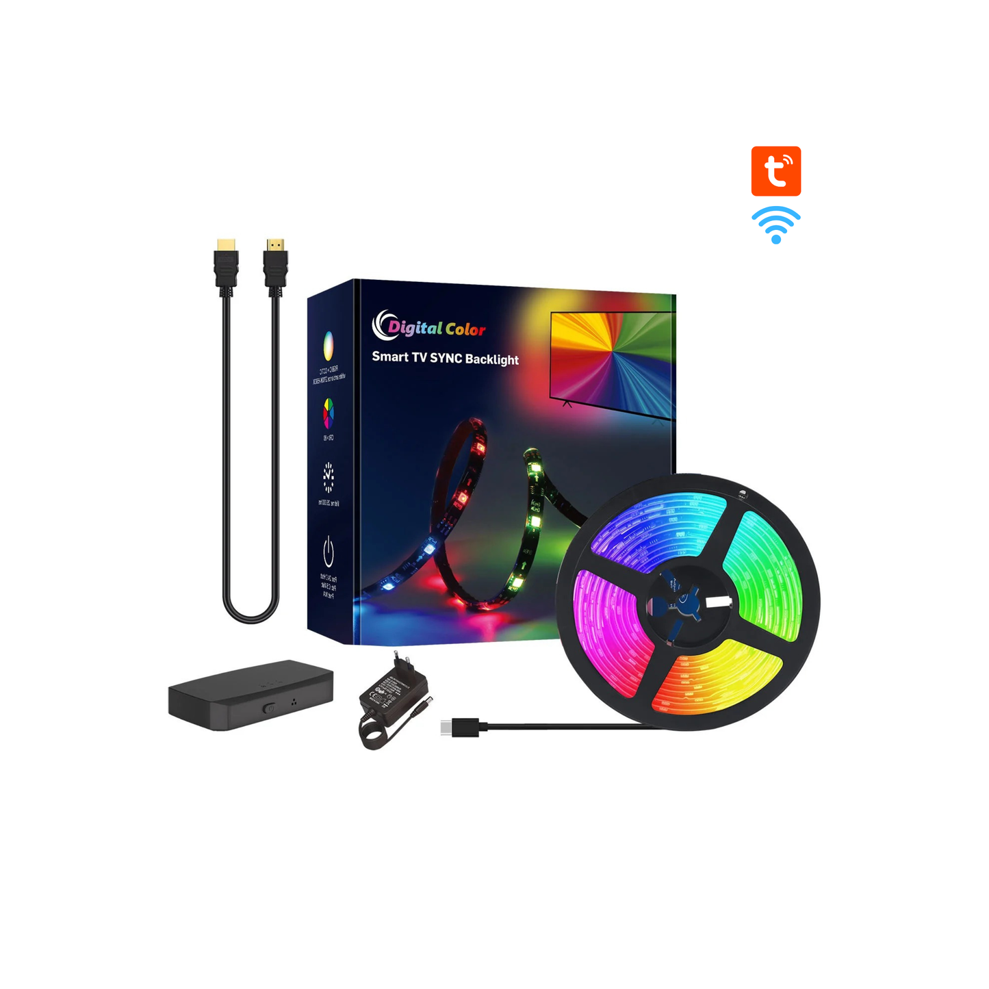 نظام الإضاءة الخلفية المتزامن الذكي  للشاشات 55-65 بوصة تطبيق TUYA  -سمارت لايف