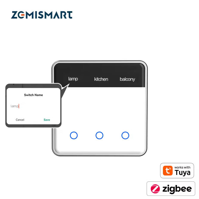 Tuya Smart Touch Triple Key with Customizable Zippy Display – Smart Control and Modern Design 