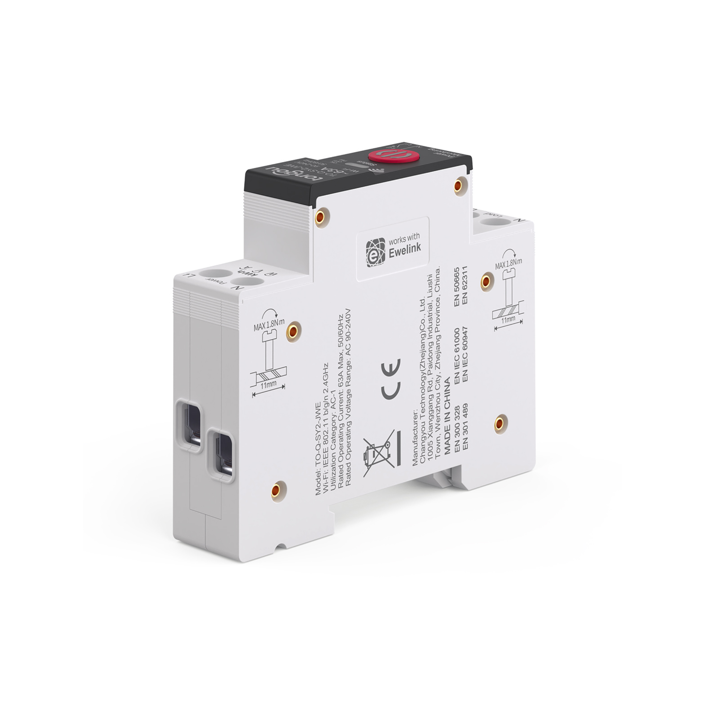 جوزة ذكية وايفاي تحكم امبير ١-٦٣ امبير تطبيق ewelink