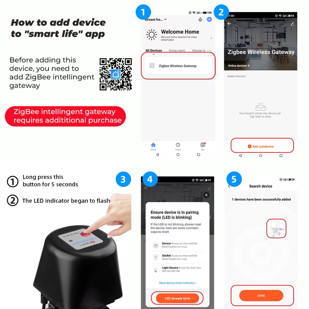 MOES Zigbee Smart Valve for Gas and Water Control, Tuya App