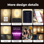 Smart color-changing WiFi night light with motion sensor and voice control – works with Tuya, Alexa, and Google.