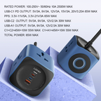 6-in-1 multi-socket with fast charging, advanced protection, and a 2-meter power cord.