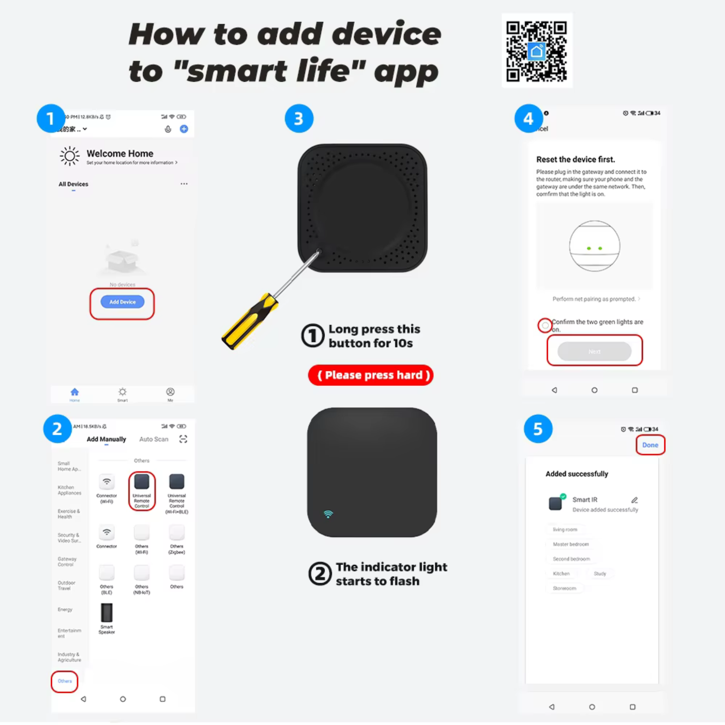 ريموت ذكي شامل IR+RF عبر Wi-Fi نظام تويا وسمارت لايف