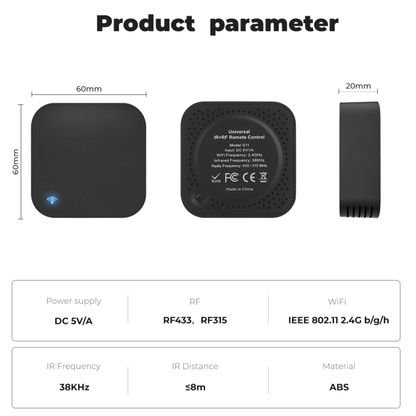 ريموت ذكي شامل IR+RF عبر Wi-Fi نظام تويا وسمارت لايف