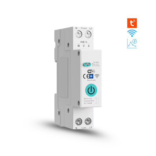 Smart switch 1-63 Amp, integrated protection with Earth Leakage system - Wi-Fi - Tuya 